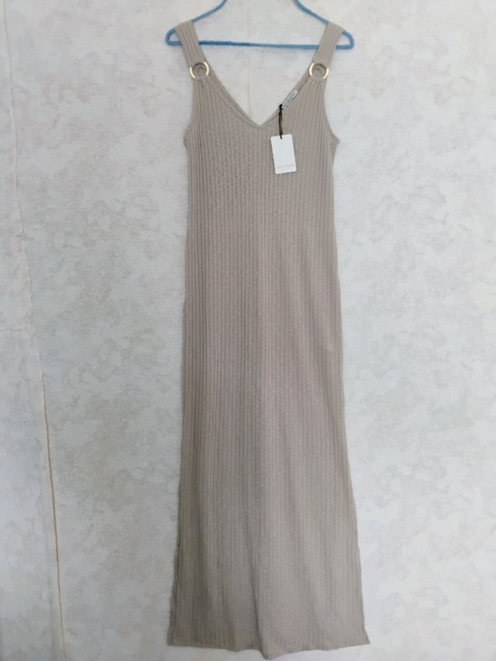 Green Envelope LA Ribbed O-Ring Maxi Dress Medium - Picture 3 of 8
